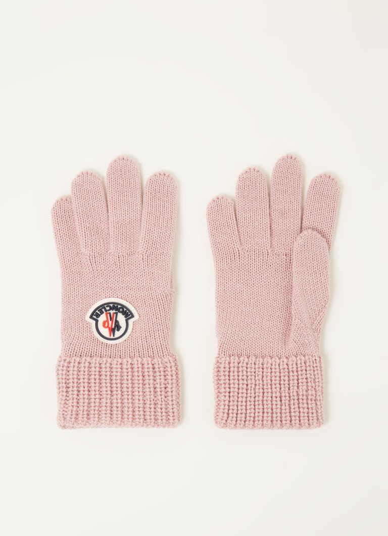 Moncler - Handschoenen in wolblend met logo - Oudroze