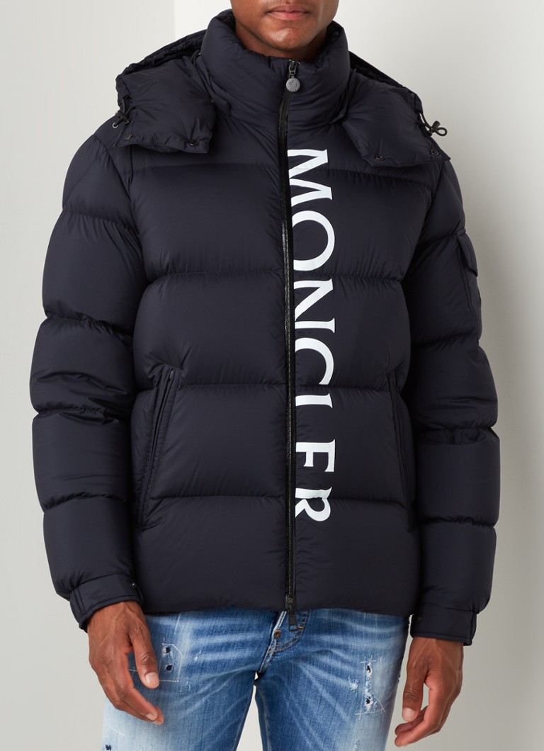 hoofdstuk Vergelding dek Moncler Maures puffer jas met donsvulling en logoprint • Donkerblauw • de  Bijenkorf