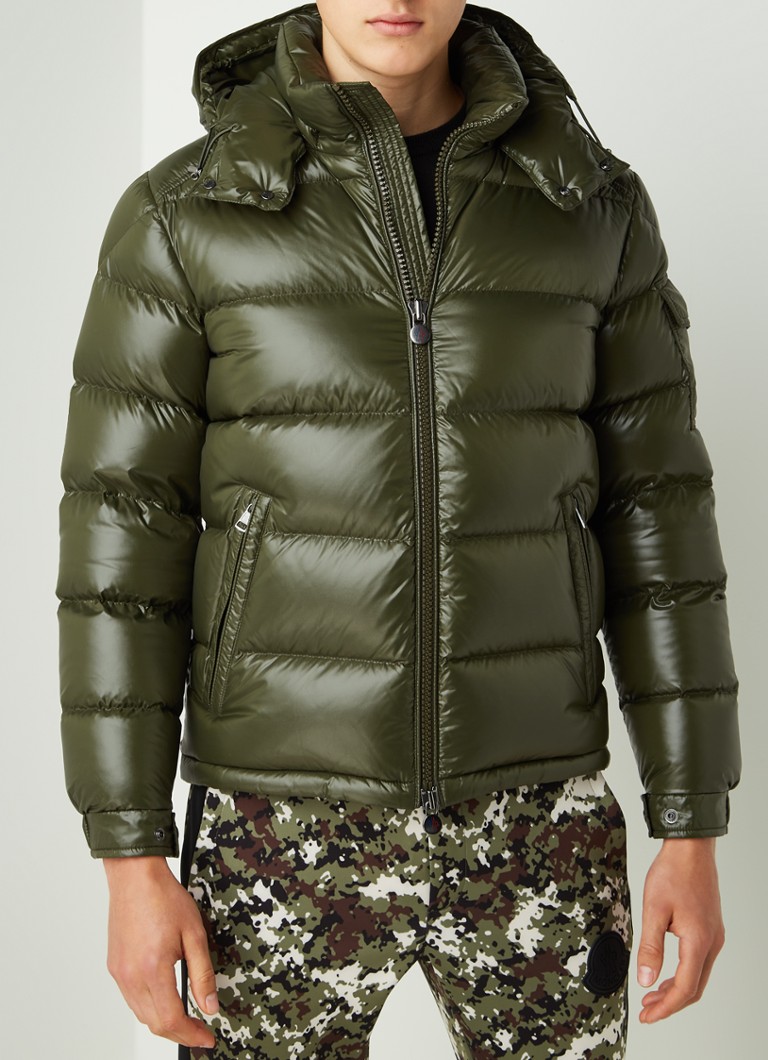 Goed inch een vuurtje stoken Moncler Maya puffer jack met afneembare capuchon • Legergroen • de Bijenkorf