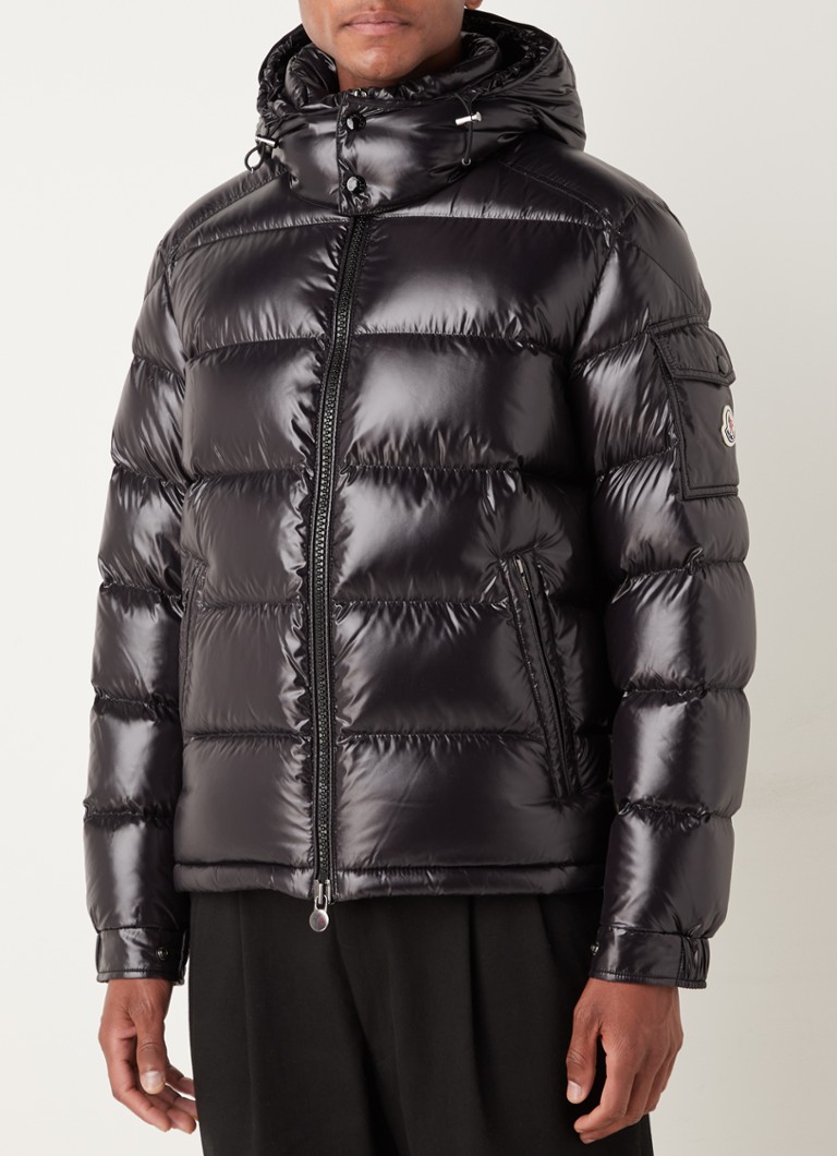 Moncler Maya puffer jack met en afneembare capuchon • Zwart • de Bijenkorf