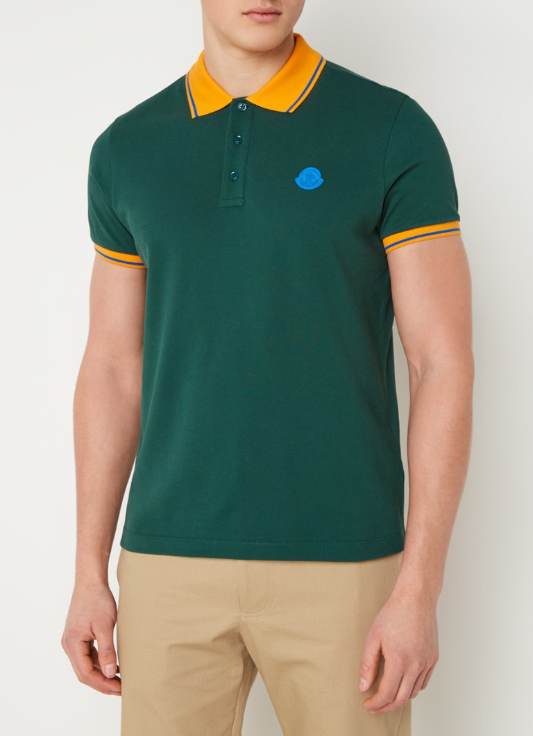 Samuel Collega federatie Moncler Regular fit polo met logopatch • Groen • de Bijenkorf