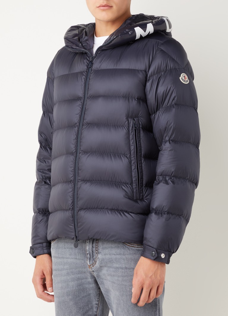 binden as zeewier Moncler Salzman puffer jack met donsvulling en logo • Donkerblauw • de  Bijenkorf