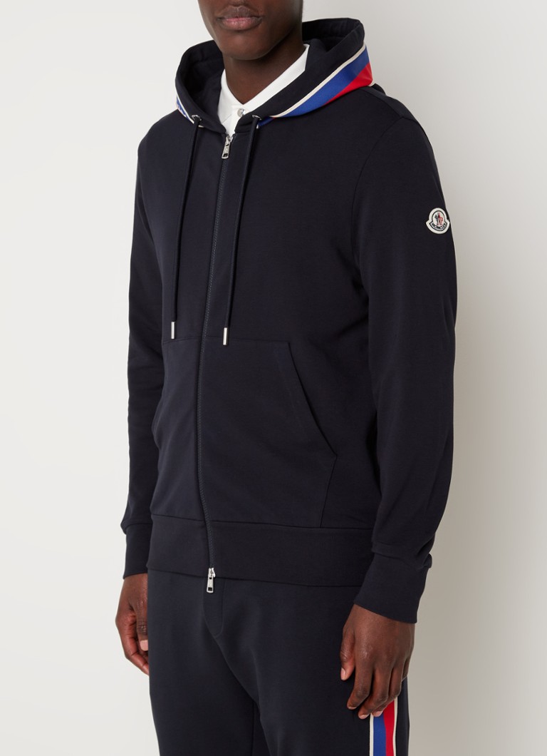 Moncler Sweatvest Met Capuchon En Logoband • Donkerblauw • De Bijenkorf