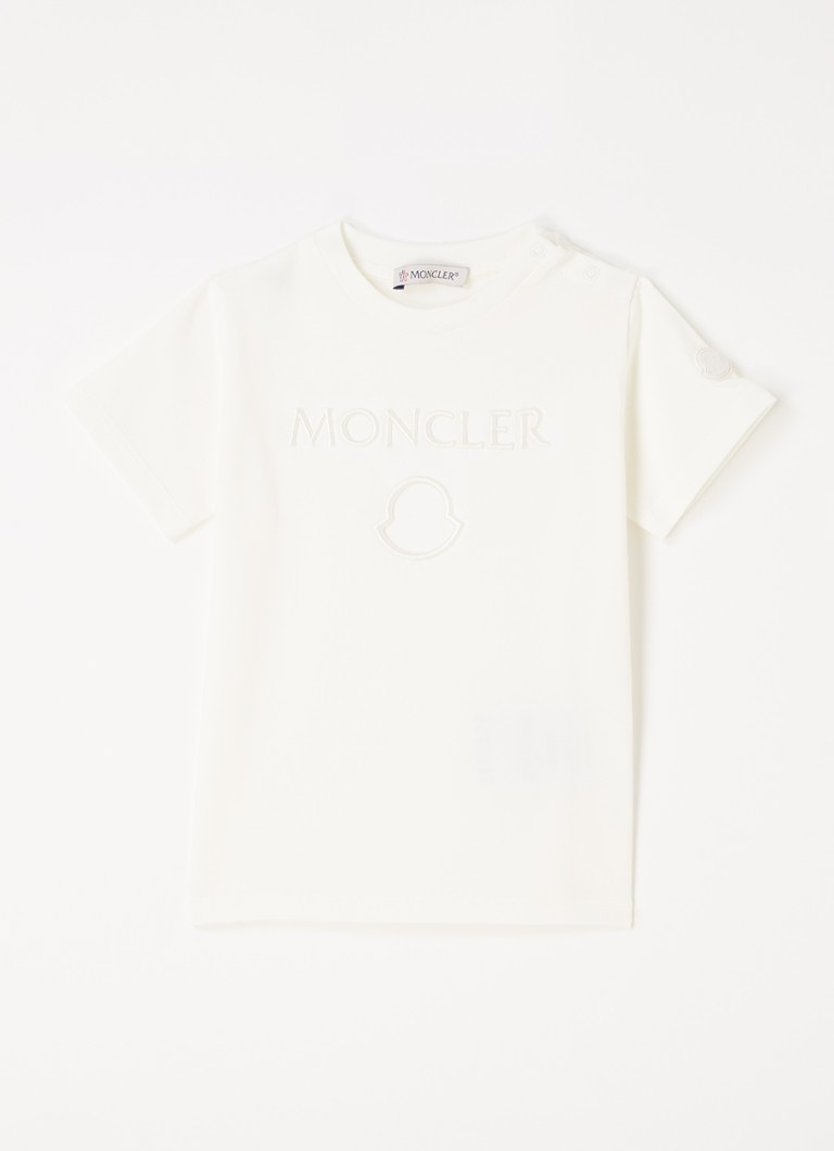 Moncler - T-shirt met logoborduring - Wit
