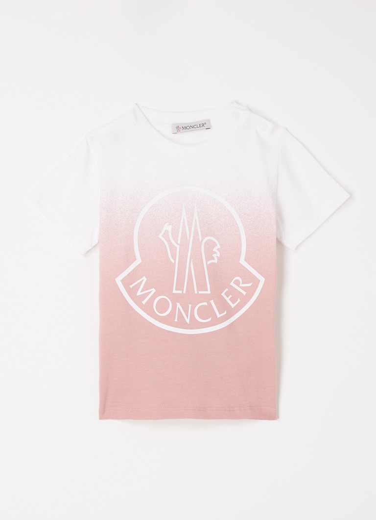 Moncler - T-shirt met logoprint - Roze