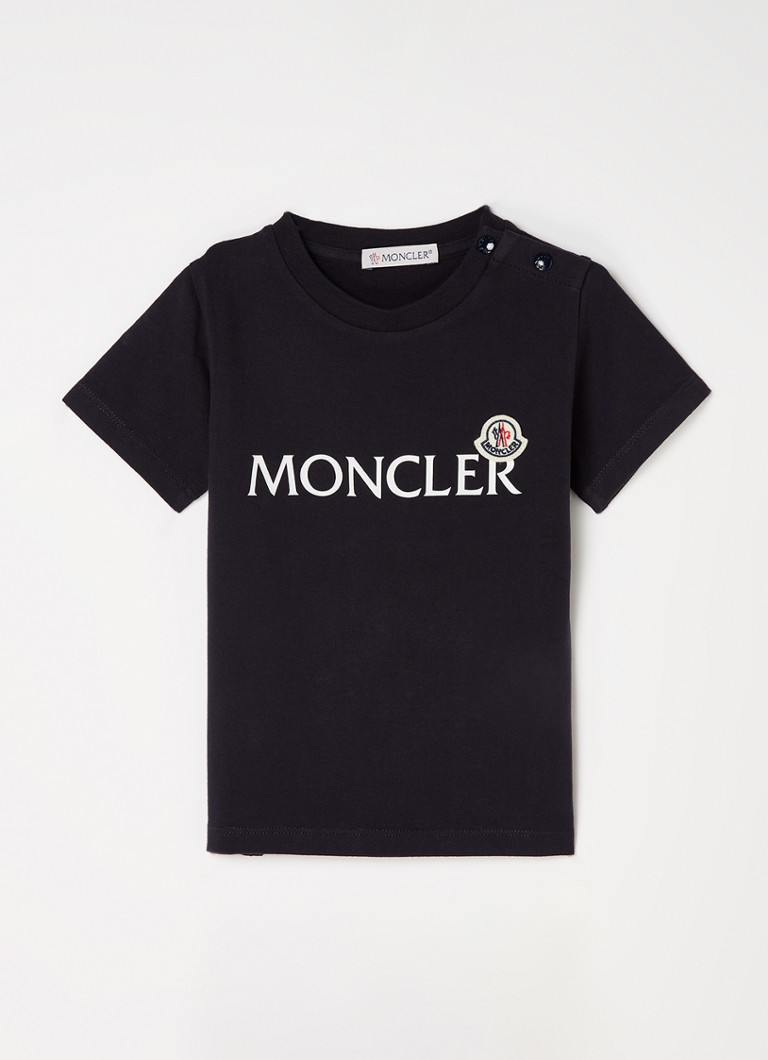 Moncler - T-shirt met logoprint - Donkerblauw