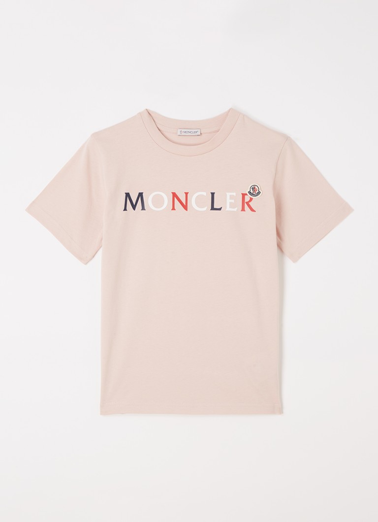 Moncler - T-shirt met logoprint - Oudroze