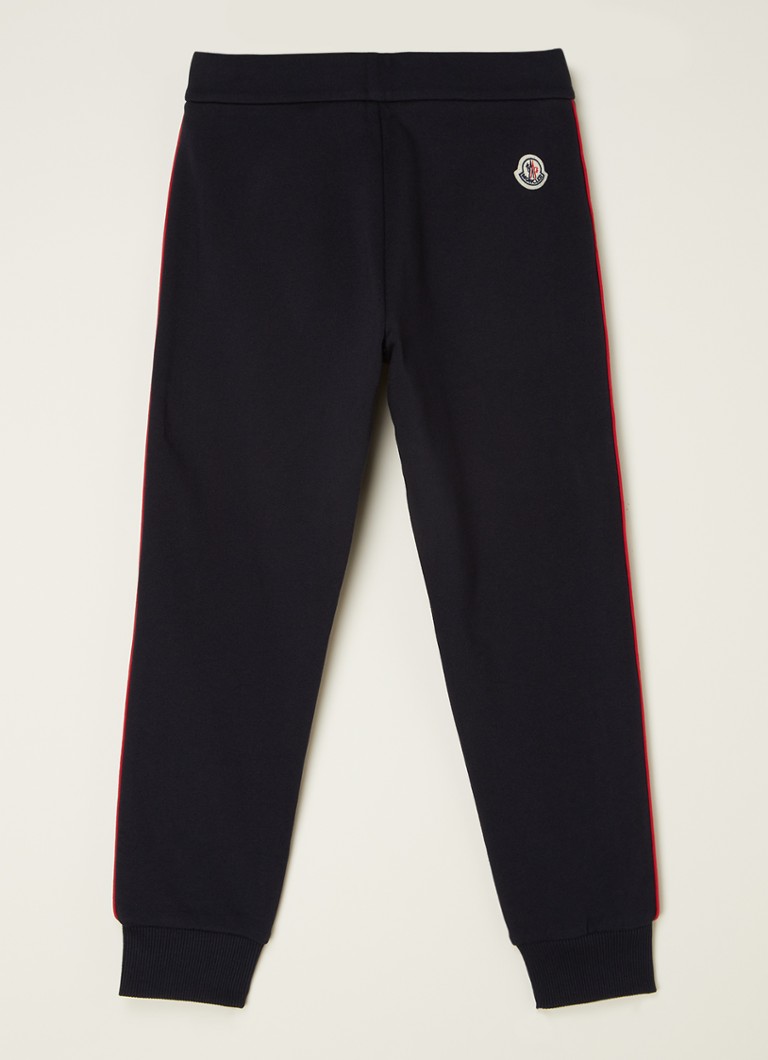 Moncler - Tapered fit joggingbroek met logoborduring - Donkerblauw