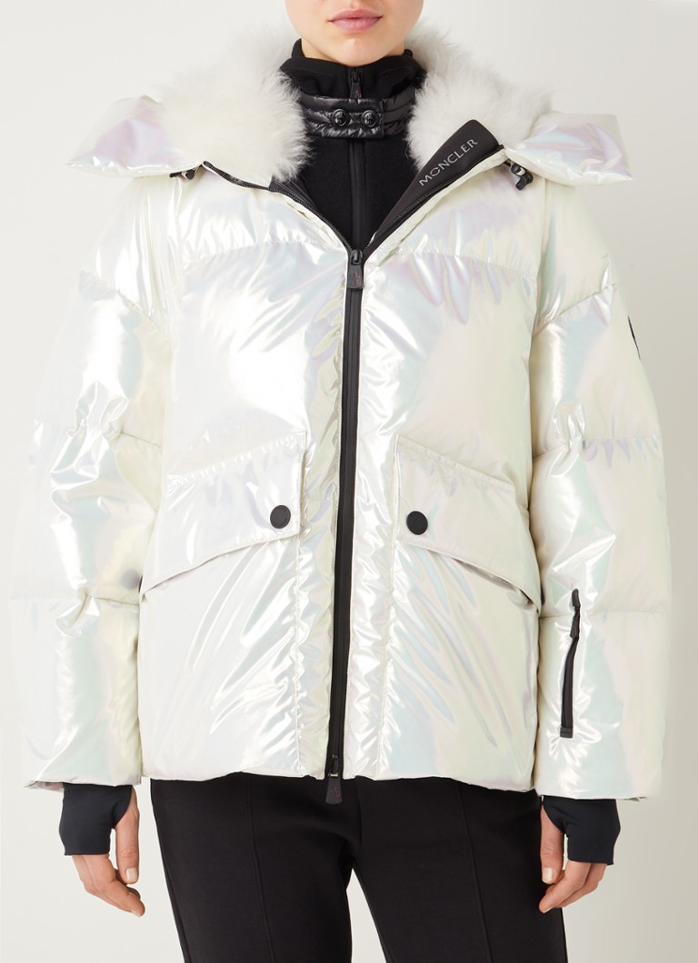 bewaker Tien Rose kleur Moncler Tillier ski-jas met glanzende finish • Parelmoer • de Bijenkorf