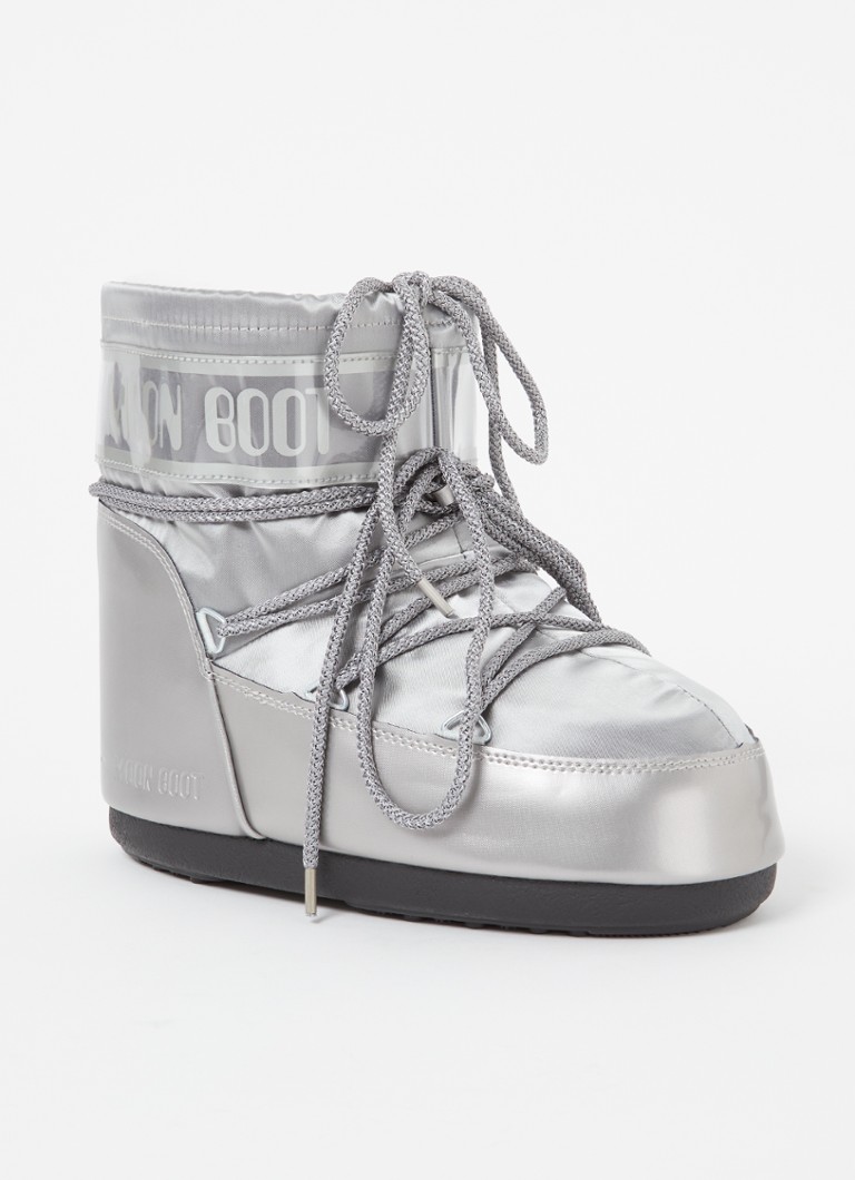 Moon Boot - Icon Low Glance snowboot met waterafstotende coating  - Zilver