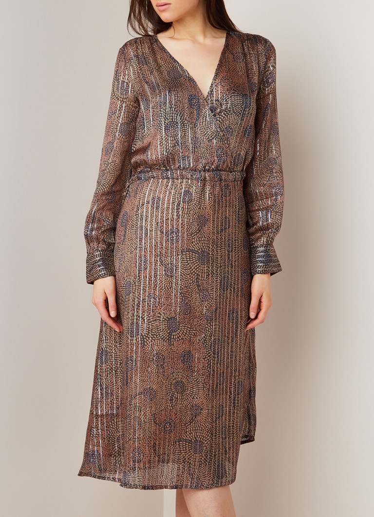 MOS MOSH - Chita maxi-jurk van satijn met lurex - Zand