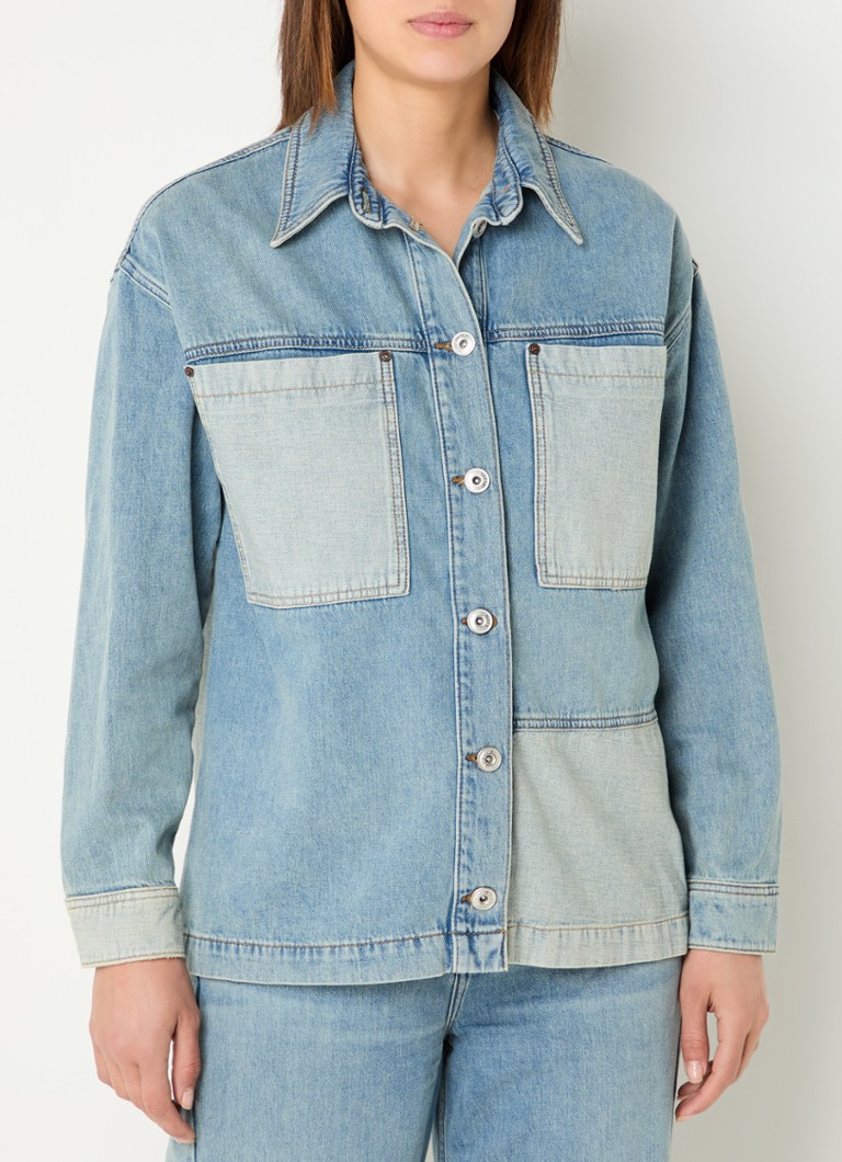 Mos Mosh - Lydia overshirt van denim met borstzakken - Indigo