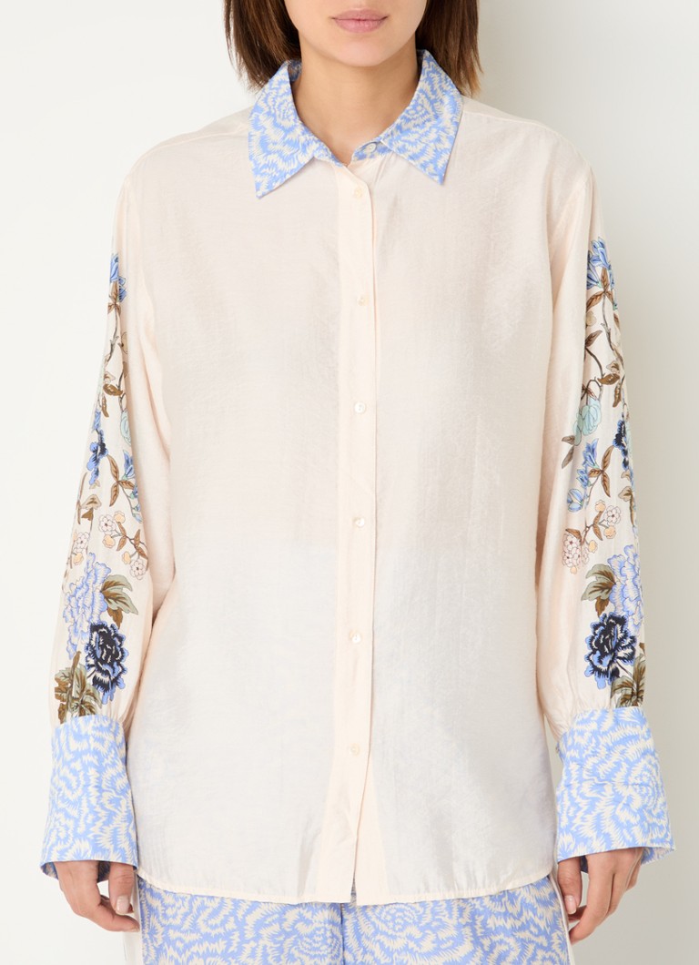 Mos Mosh - MMAbila Saku blouse met bloemenprint - Creme