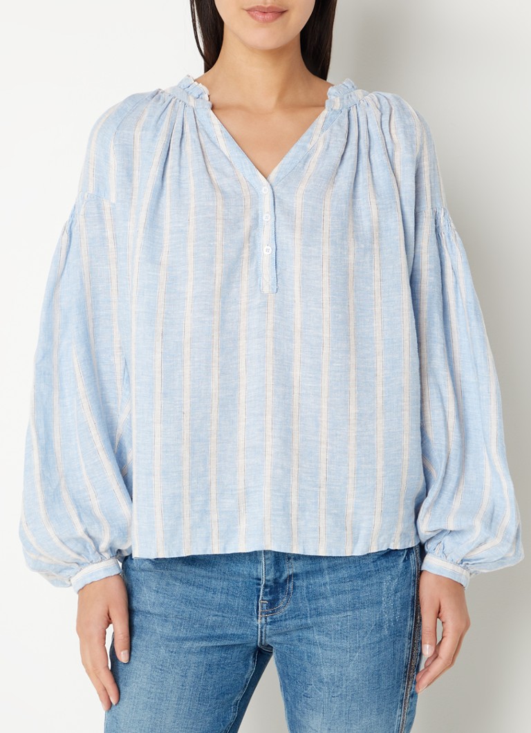 Oversized linnen tops voor dames - zomer korte mouw longshirt dames