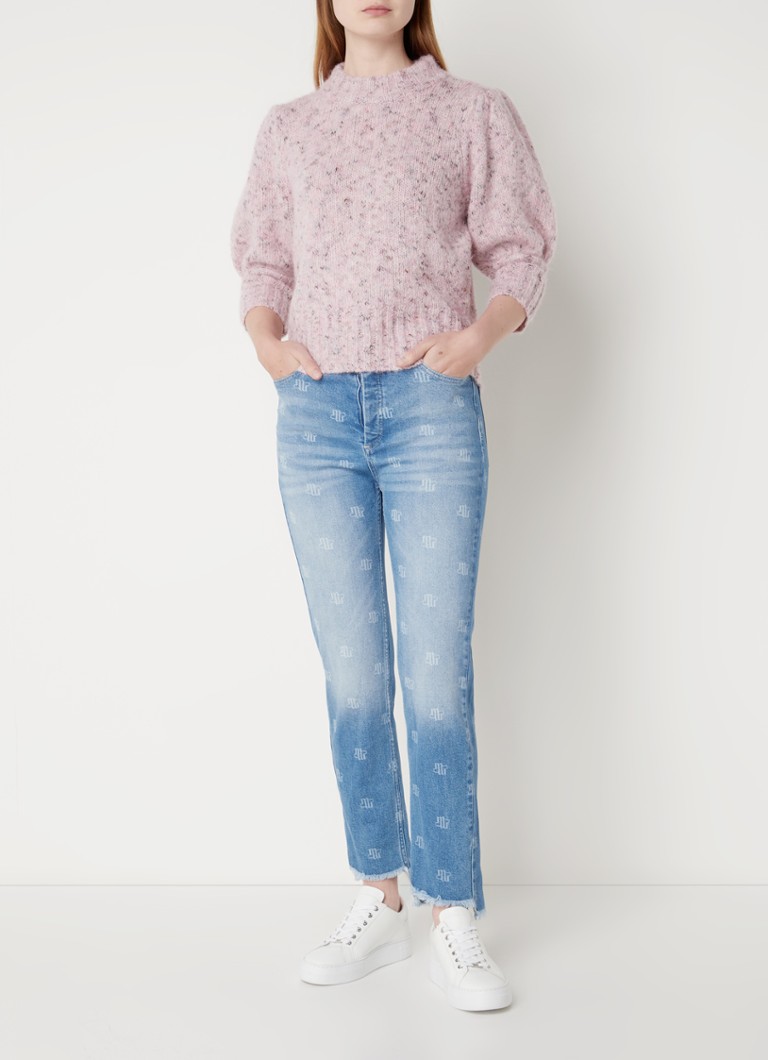 Aon high waist slim fit cropped jeans in biologische katoenblend De Bijenkorf Dames Kleding Broeken & Jeans Jeans Slim Jeans 
