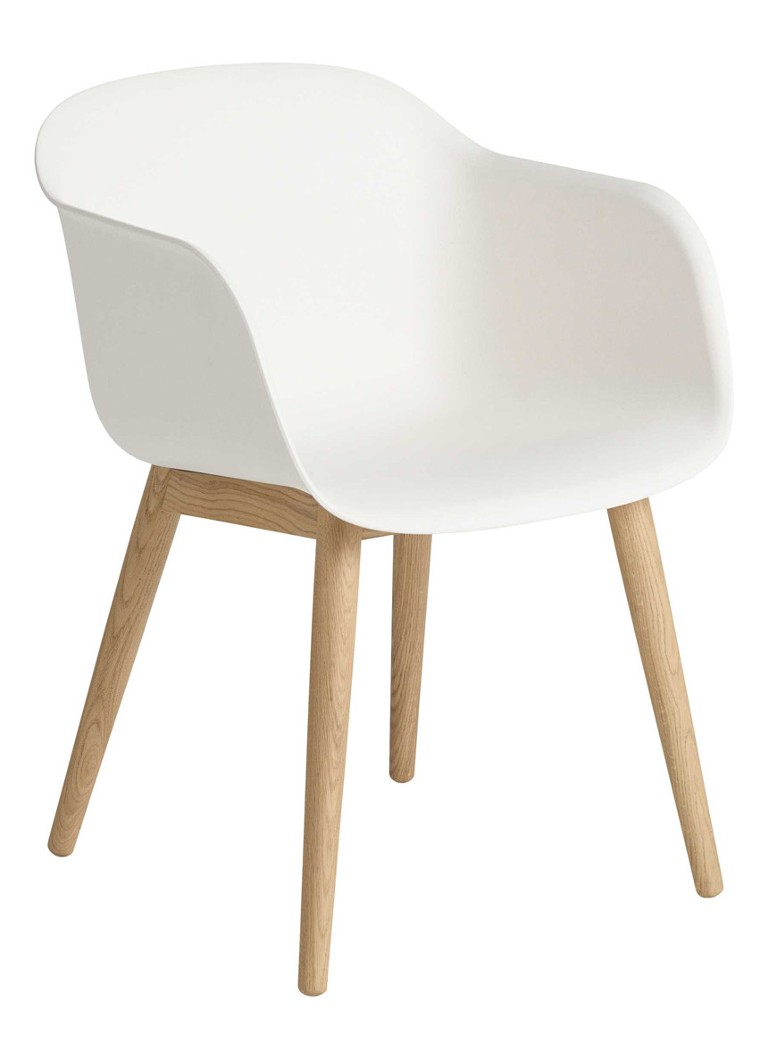 Muuto Fiber Wood stoel • Wit • de Bijenkorf