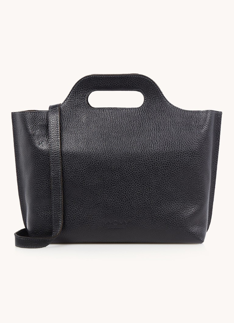 MYOMY My Carry Bag handtas van leer • Zwart de