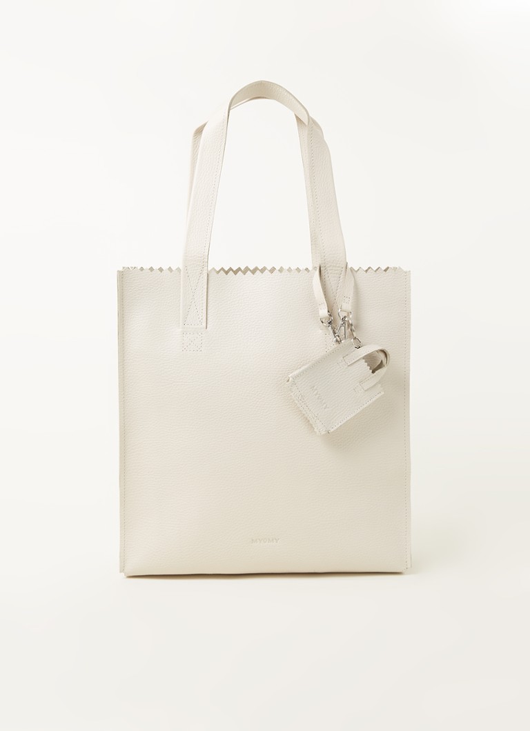 eeuwig Prijs temperen MYOMY My Paper Bag Square shopper van leer • Creme • de Bijenkorf