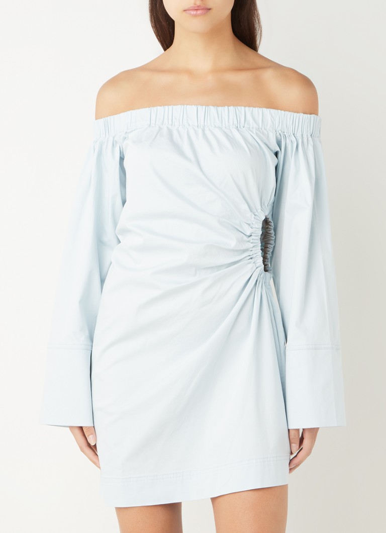 NA-KD Off shoulder mini jurk met cut-out detail • Lichtblauw • de Bijenkorf