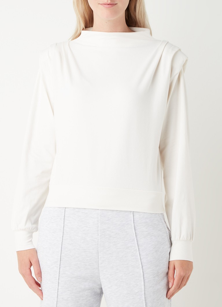 NA-KD - Sweater met opstaande kraag en plooidetail - Gebroken wit