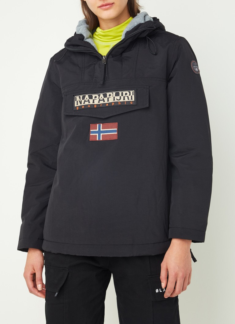 Napapijri Rainforest gewatteerde anorak met fleece Zwart • de