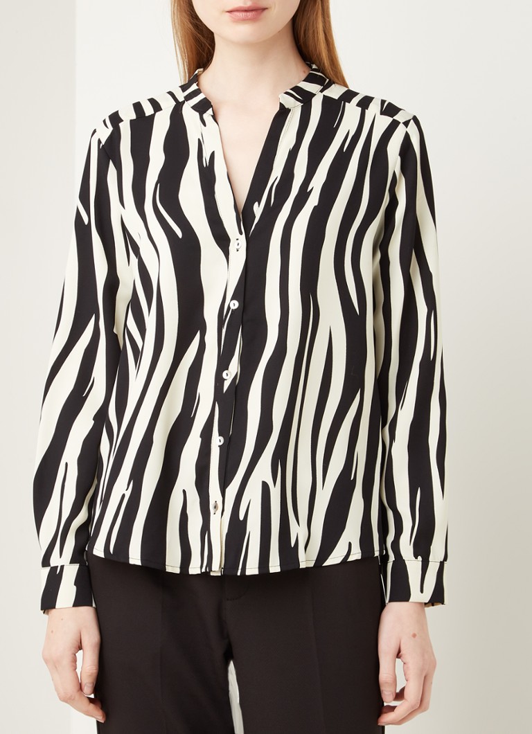 Neo Noir - Pandora blouse met zebraprint - Zwart