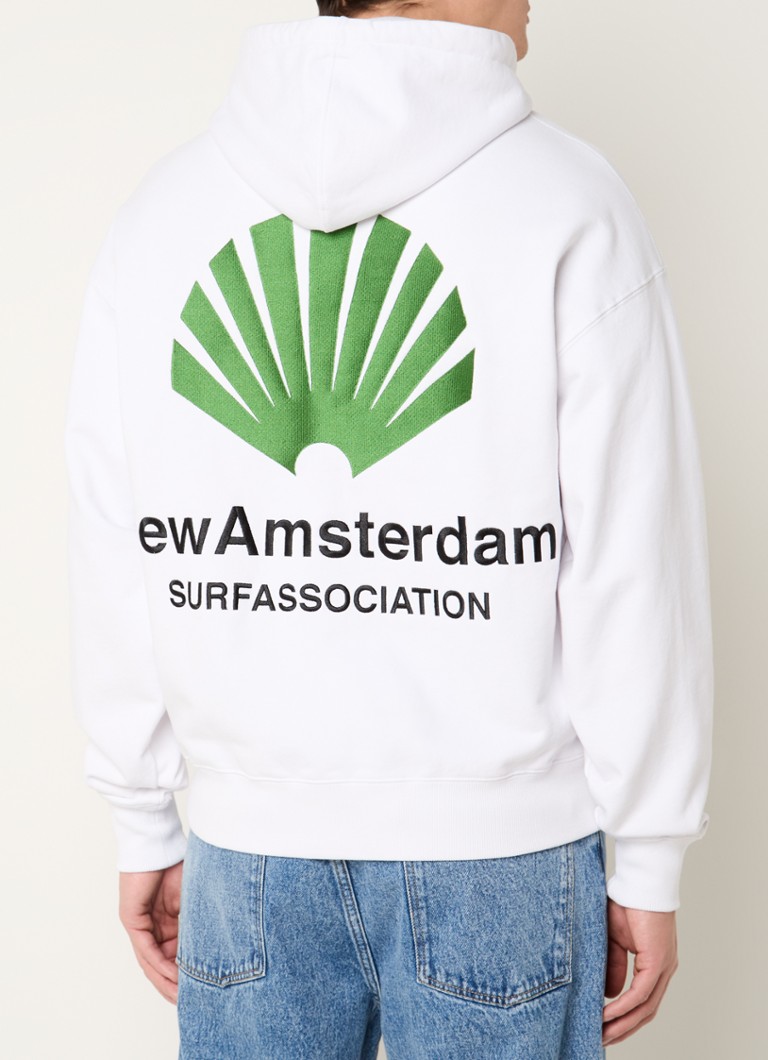 New Amsterdam Surf Association - Hoodie met logo- en backprint - Wit