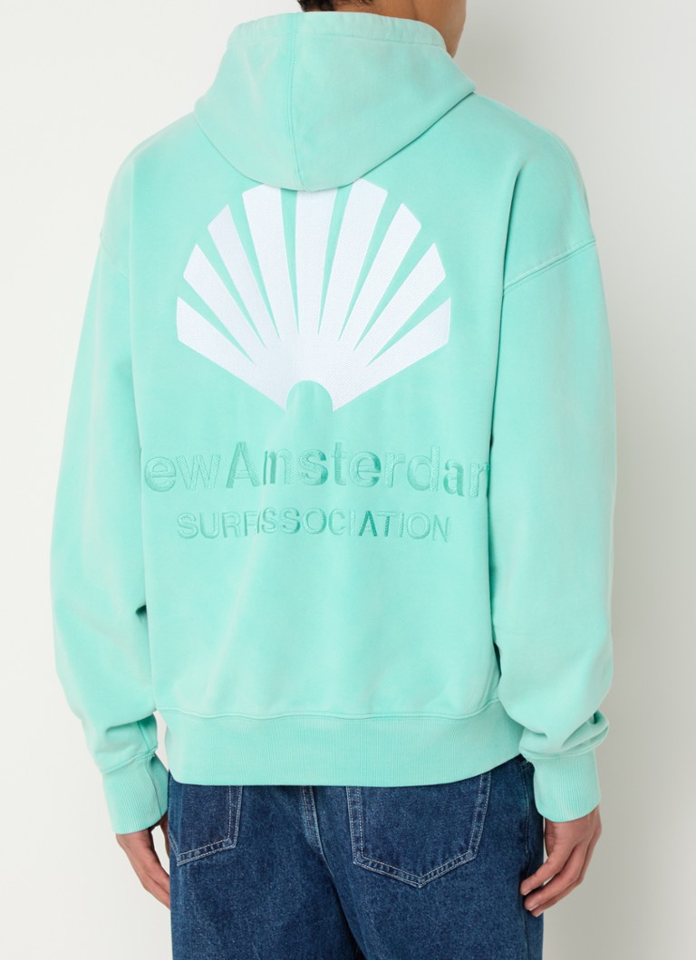 New Amsterdam Surf Association - Hoodie met logo- en backprint - Mint