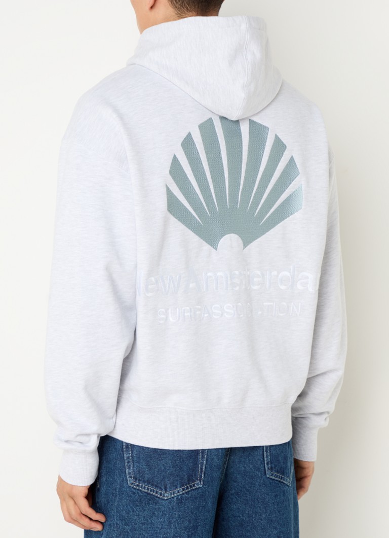 New Amsterdam Surf Association - Hoodie met logo- en backprint - Grijsmele