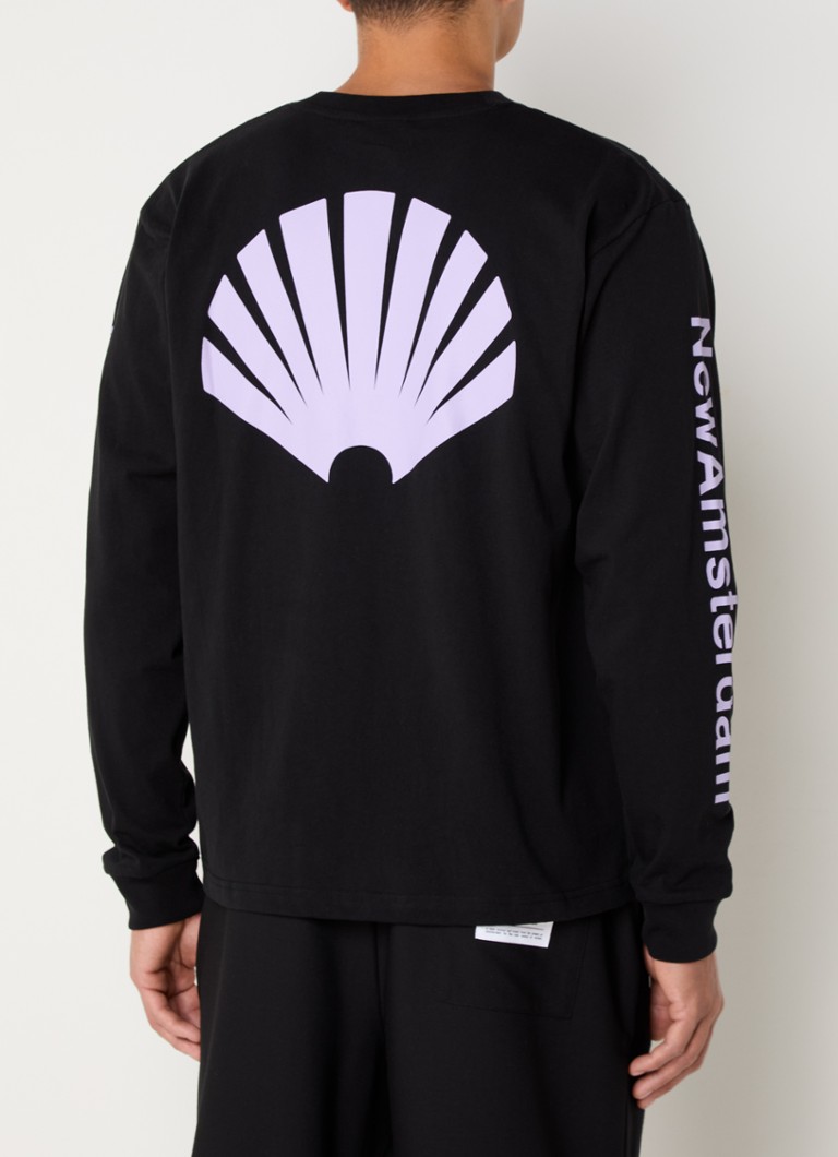 New Amsterdam Surf Association - Longsleeve met logo- en backprint - Zwart