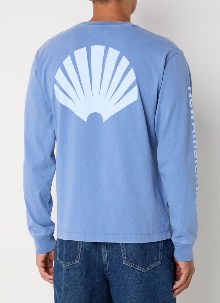 New Amsterdam Surf Association - Longsleeve met logo- en backprint - Blauwgrijs