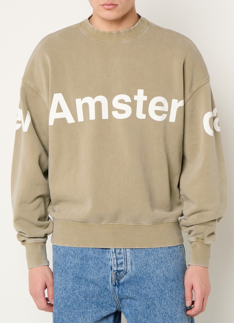 New Amsterdam Surf Association - Sweater met logoprint - Khaki