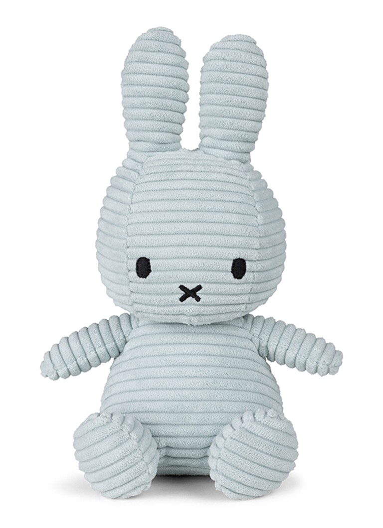 Nijntje - Miffy Eco knuffel van corduroy 23 cm - Lichtblauw
