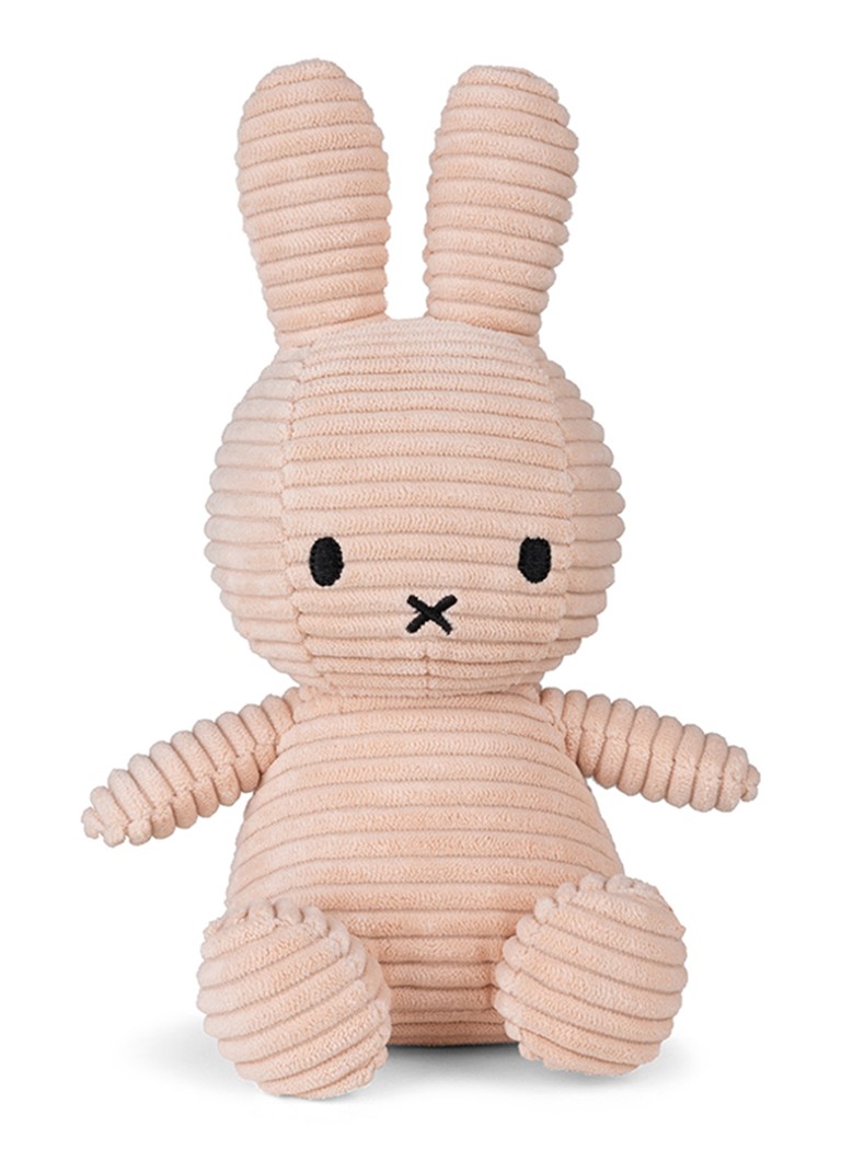 Nijntje - Miffy Eco knuffel van corduroy 23 cm - Lichtroze