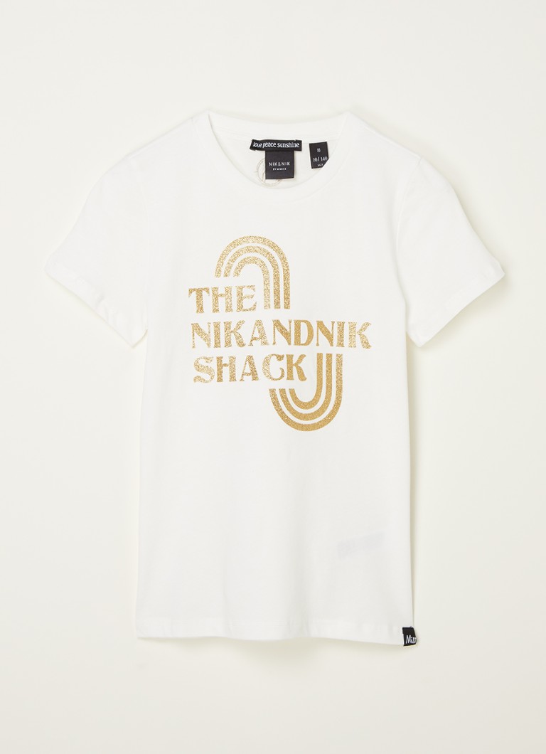 NIK&NIK - Shack T-shirt met print - Gebroken wit