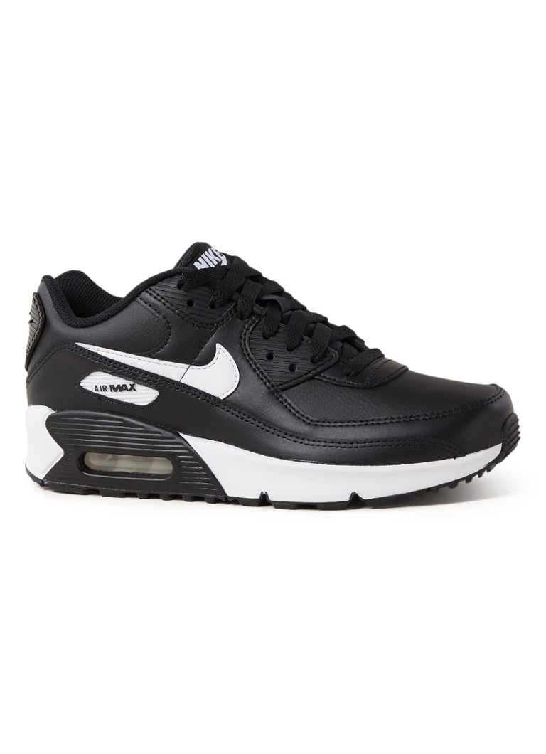 Missend Nieuwsgierigheid Literaire kunsten Nike Air Max 90 sneaker met leren details • Zwart • de Bijenkorf