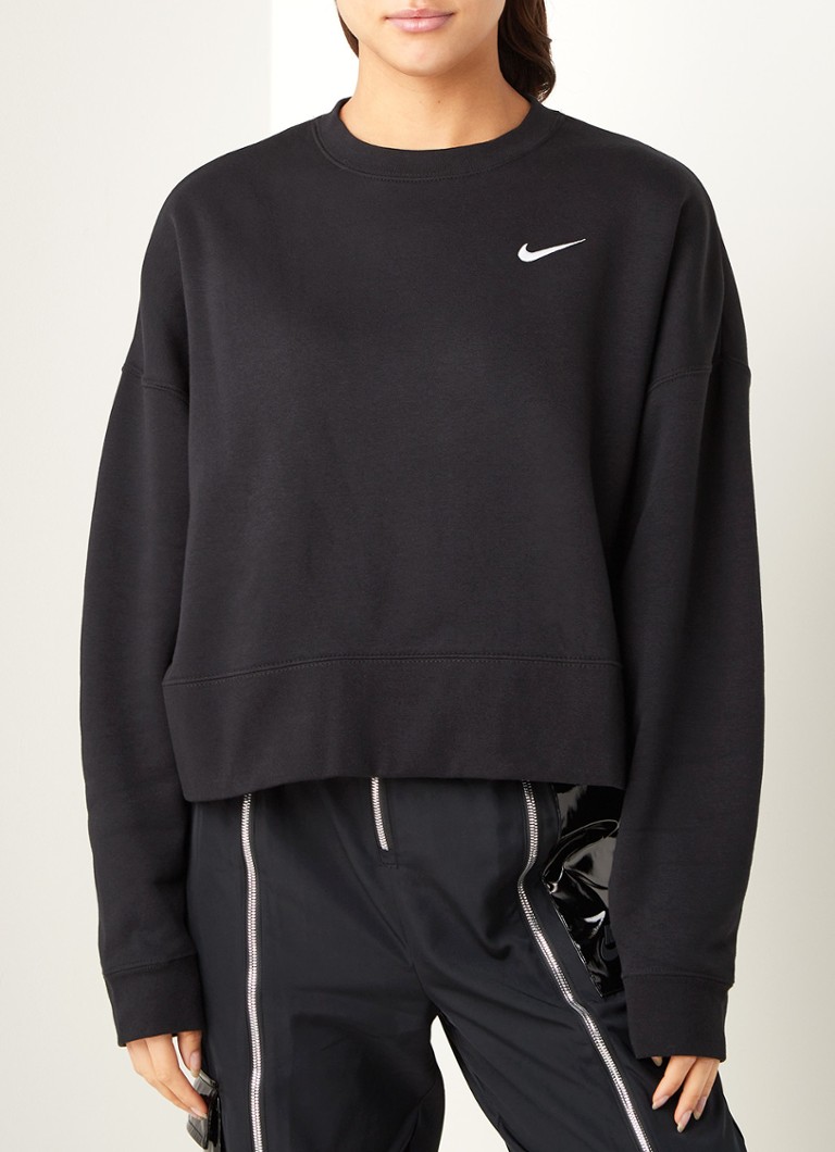 Nike Essential cropped sweater met logo • Zwart • de Bijenkorf