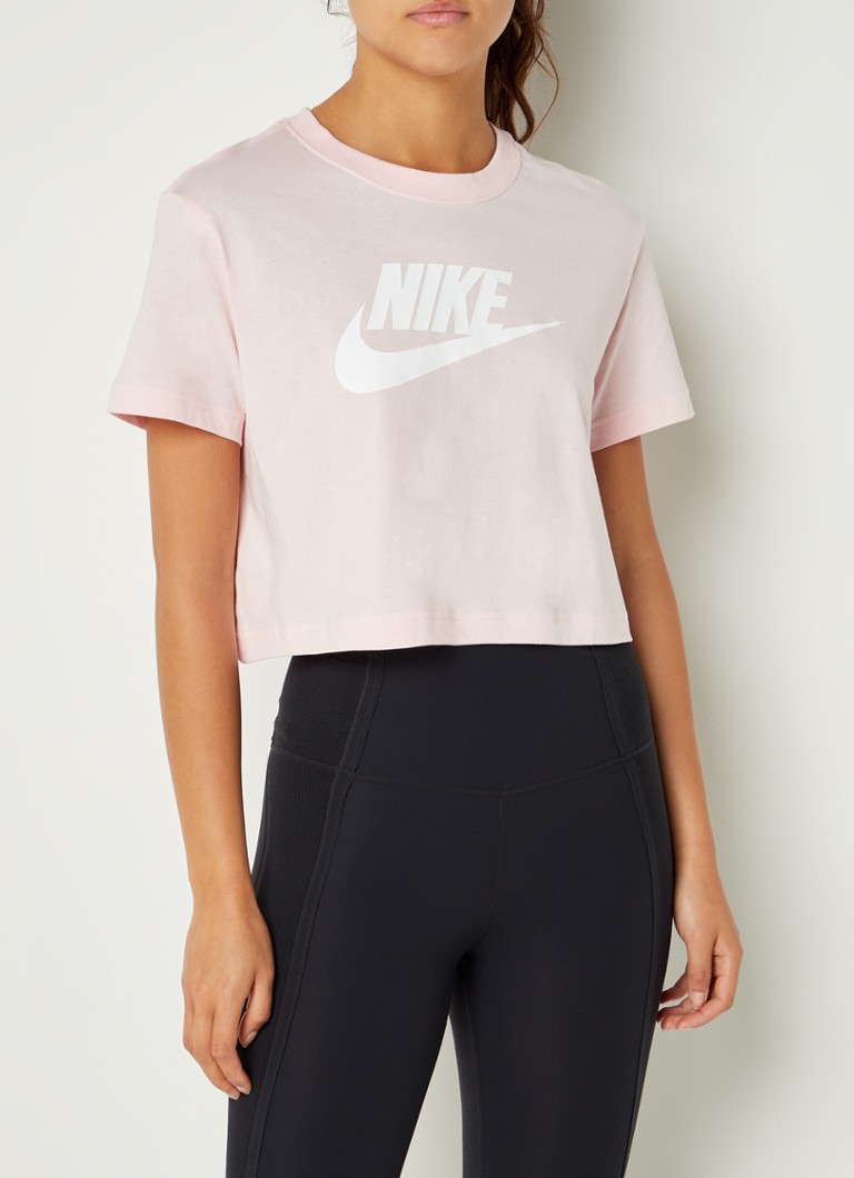Nike - Essential trainings cropped T-shirt met logoprint - Kit