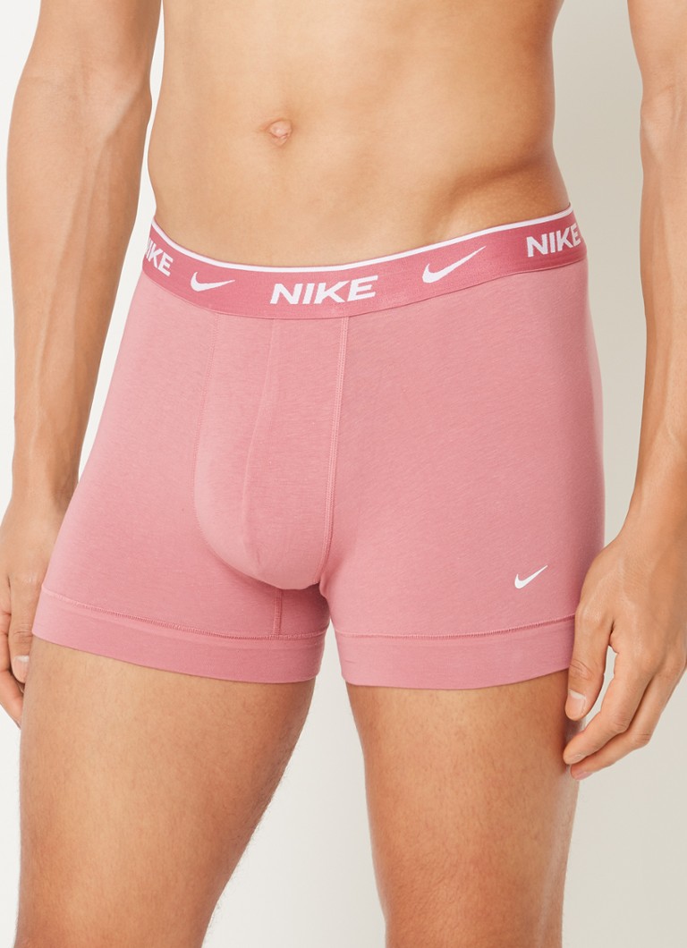 Nike - Everyday Cotton boxershorts met Dri-FIT en logoband in 3-pack - Lichtroze