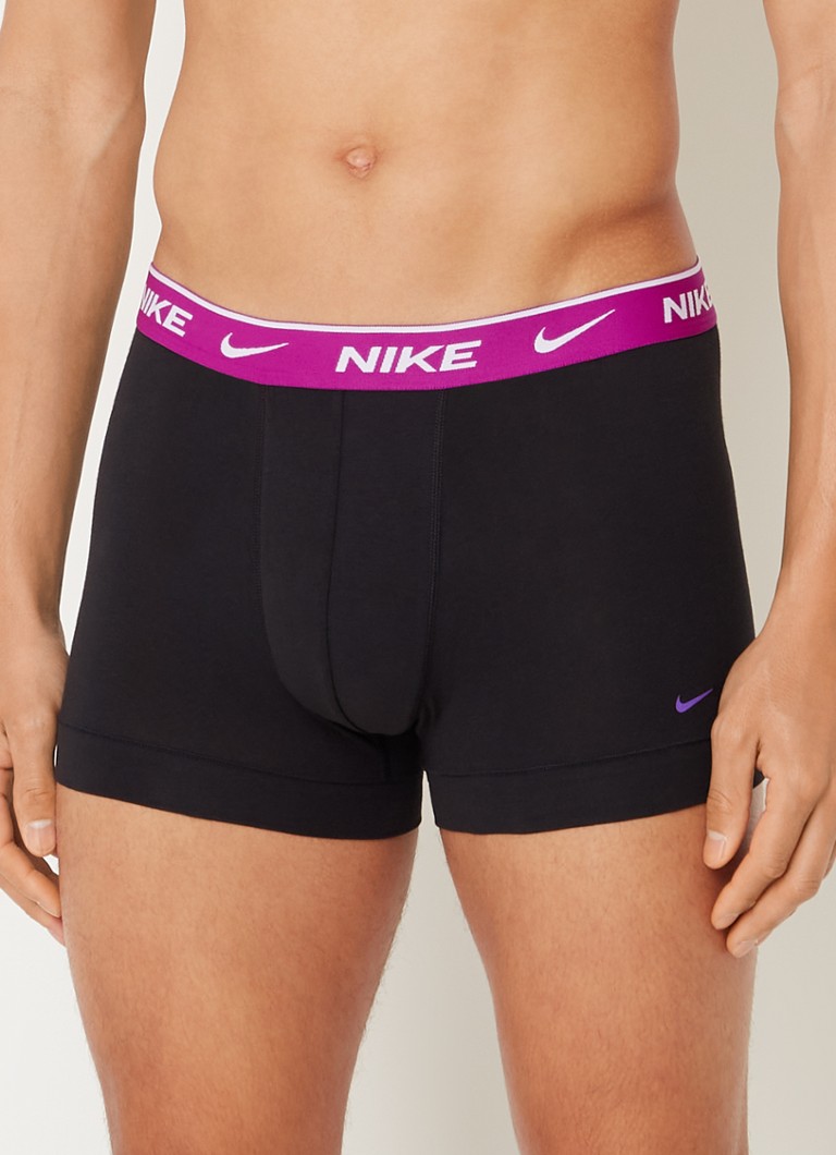 Nike - Everyday Cotton boxershorts met Dri-FIT en logoband in 3-pack - Petrolgroen