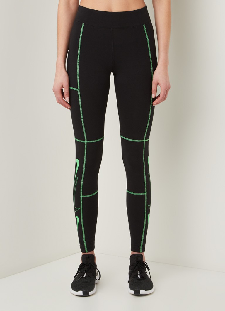 Nike - High waist legging met logoprint - Zwart