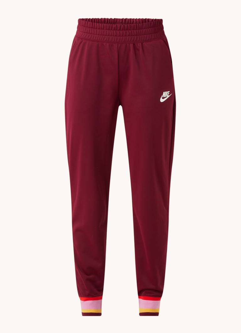 Nike waist tapered fit cropped joggingbroek met • Bordeauxrood • de Bijenkorf