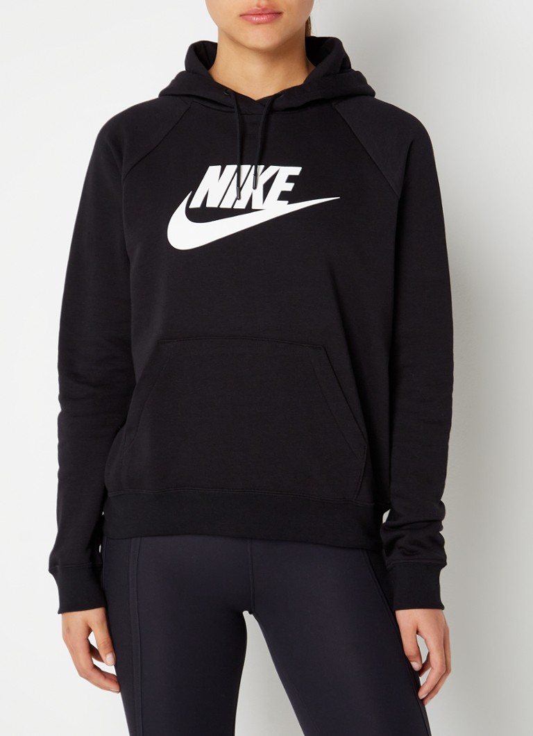 Nike - Hoodie met logo en stretch  - Zwart