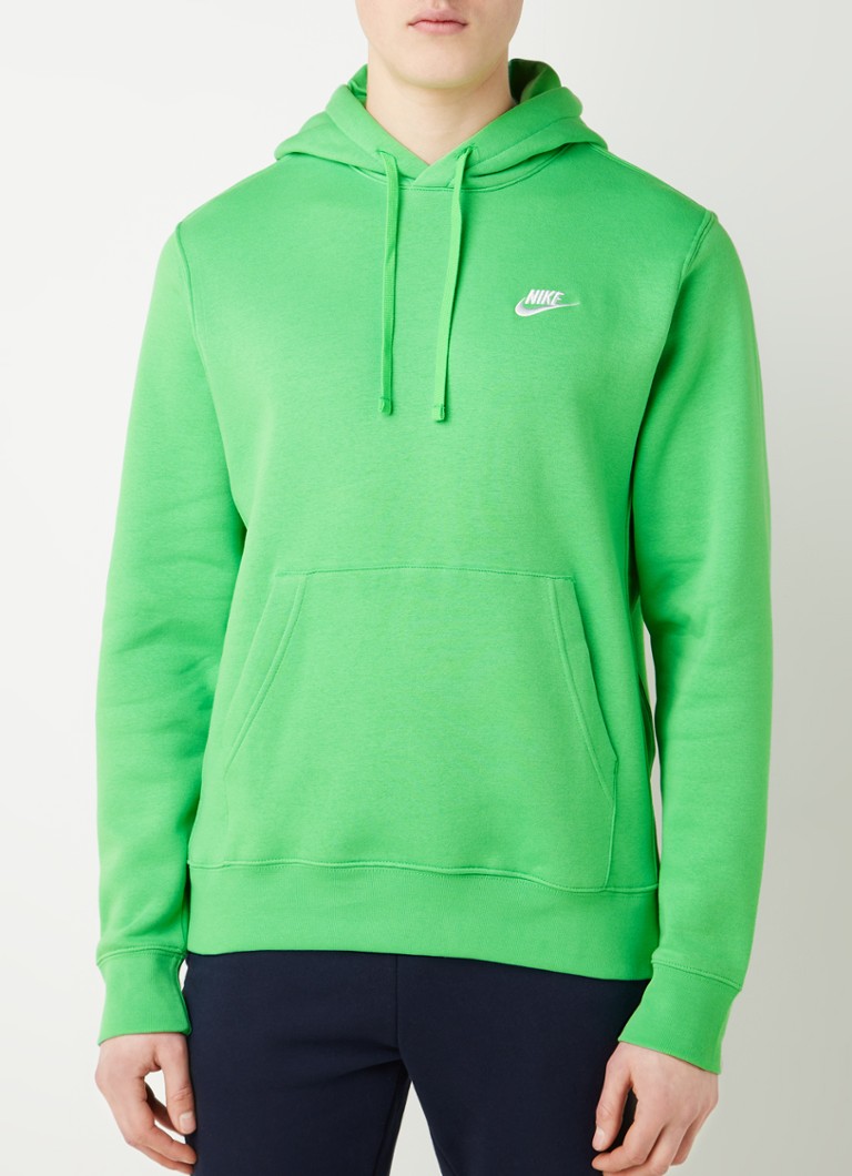 Hoodie met logoborduring Felgroen • de Bijenkorf