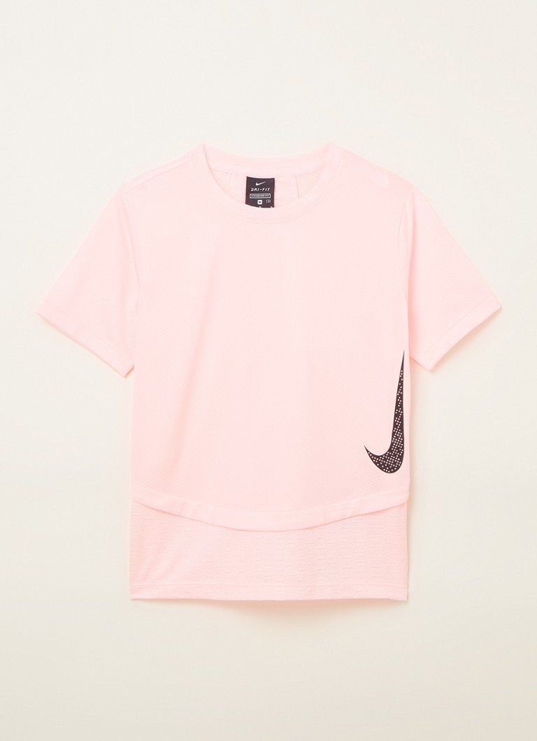 Nike - Instacool T-shirt met dry-fit en UV logoprint - Roze