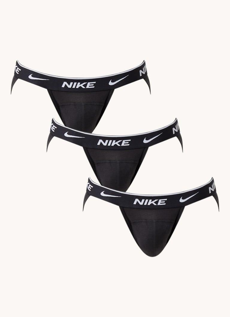 Nike - Jockstrap slip met logoband in 3-pack - Zwart