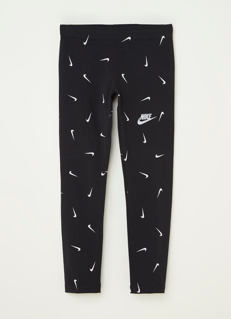 Nike - Legging met all over logoprint - Zwart