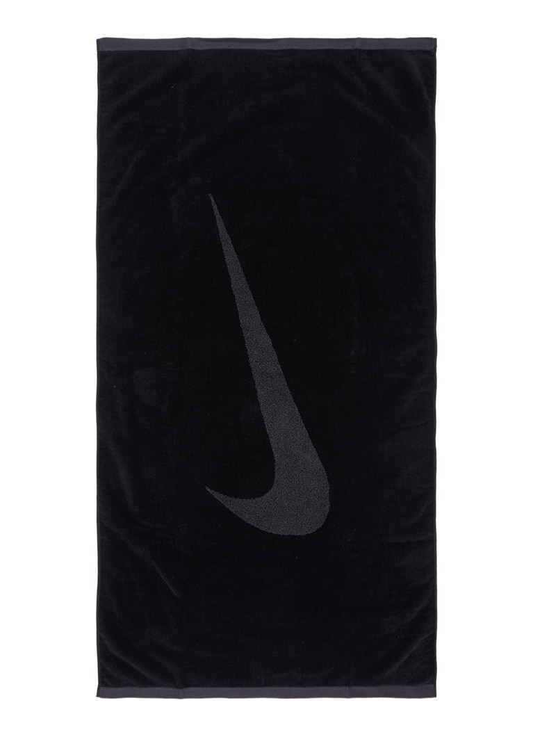 Sporthanddoek met logo large 120 x 60 • Zwart • de
