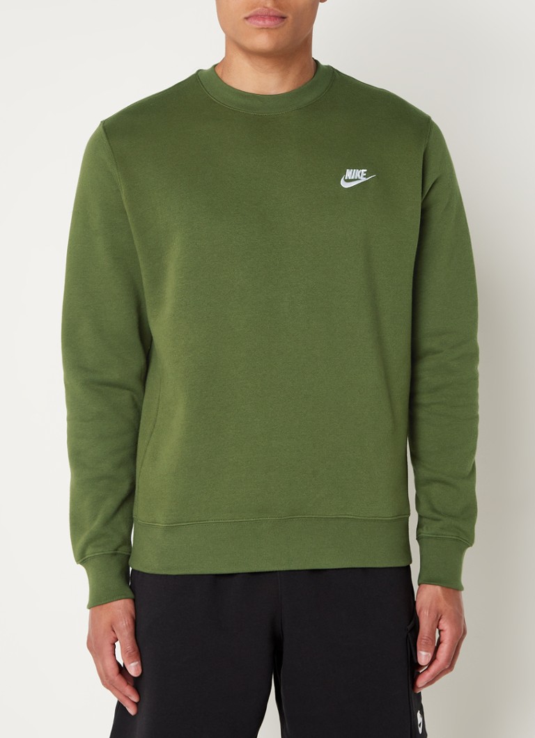 Nike - Sweater met logoborduring en stretch  - Legergroen
