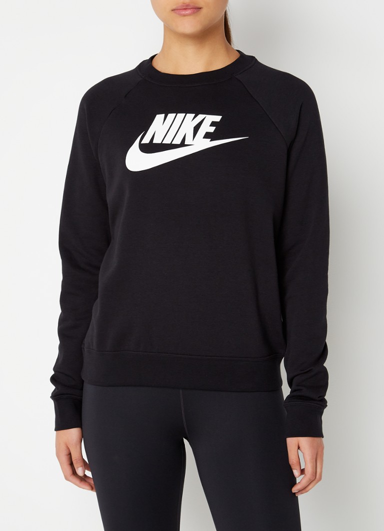 Nike - Sweater met logoprint en stretch  - Zwart